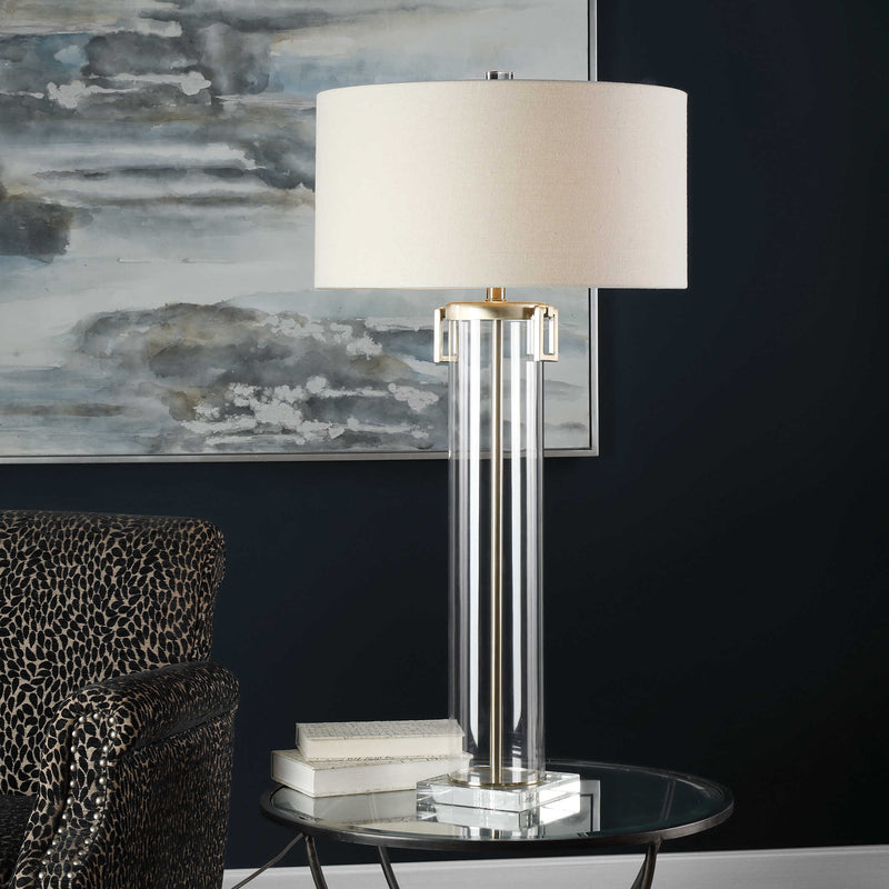 Sarah Acrylic & Crystal Champagne Table Lamp