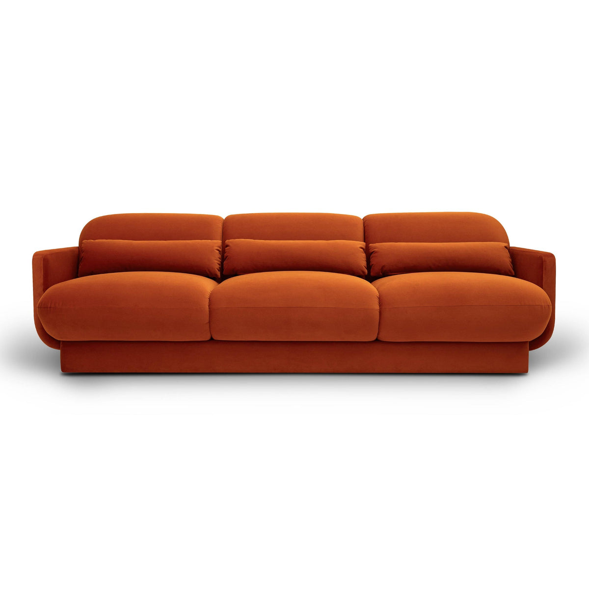 Arnaldo 90.5” Rust Orange Performance Velvet Sofa