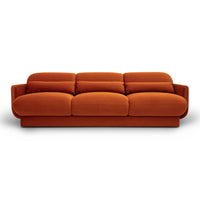Arnaldo 90.5” Rust Orange Performance Velvet Sofa