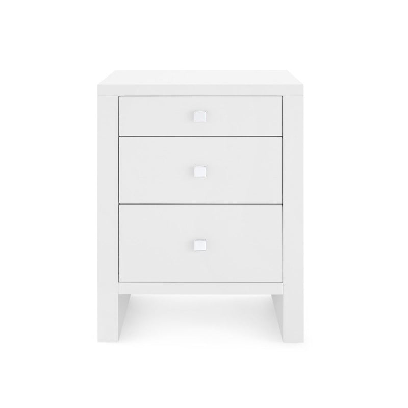 Kynlee 3 Drawer Chiffon White End Table/Nightstand