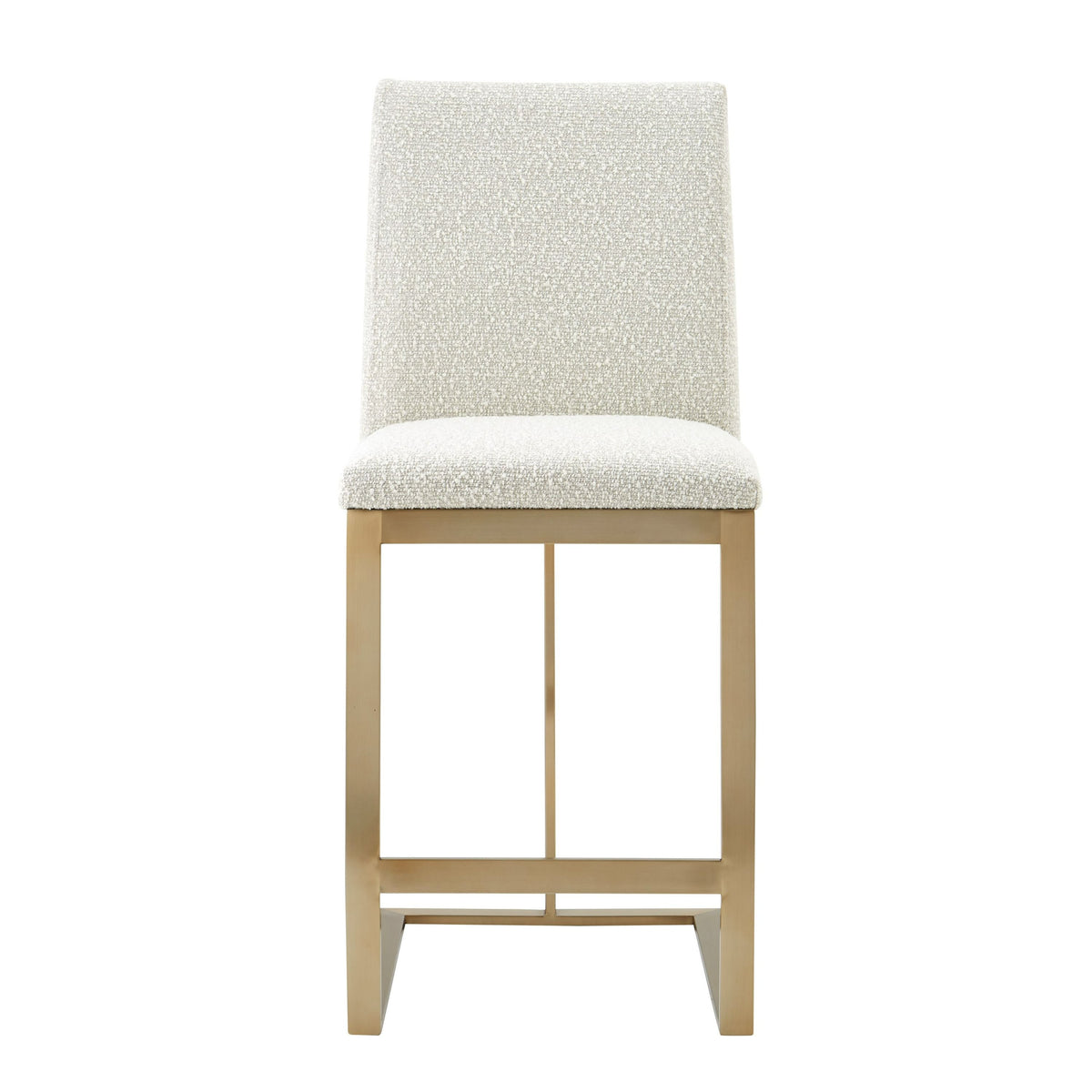 Camille Modern Off-White & Gold Steel Counter Stool