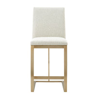 Camille Modern Off-White & Gold Steel Counter Stool