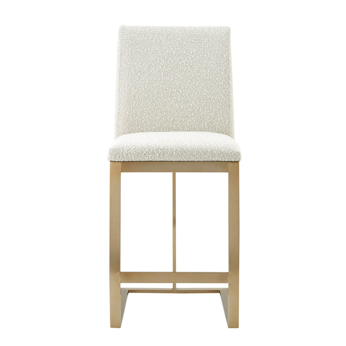 Camille Modern Off-White & Gold Steel Counter Stool