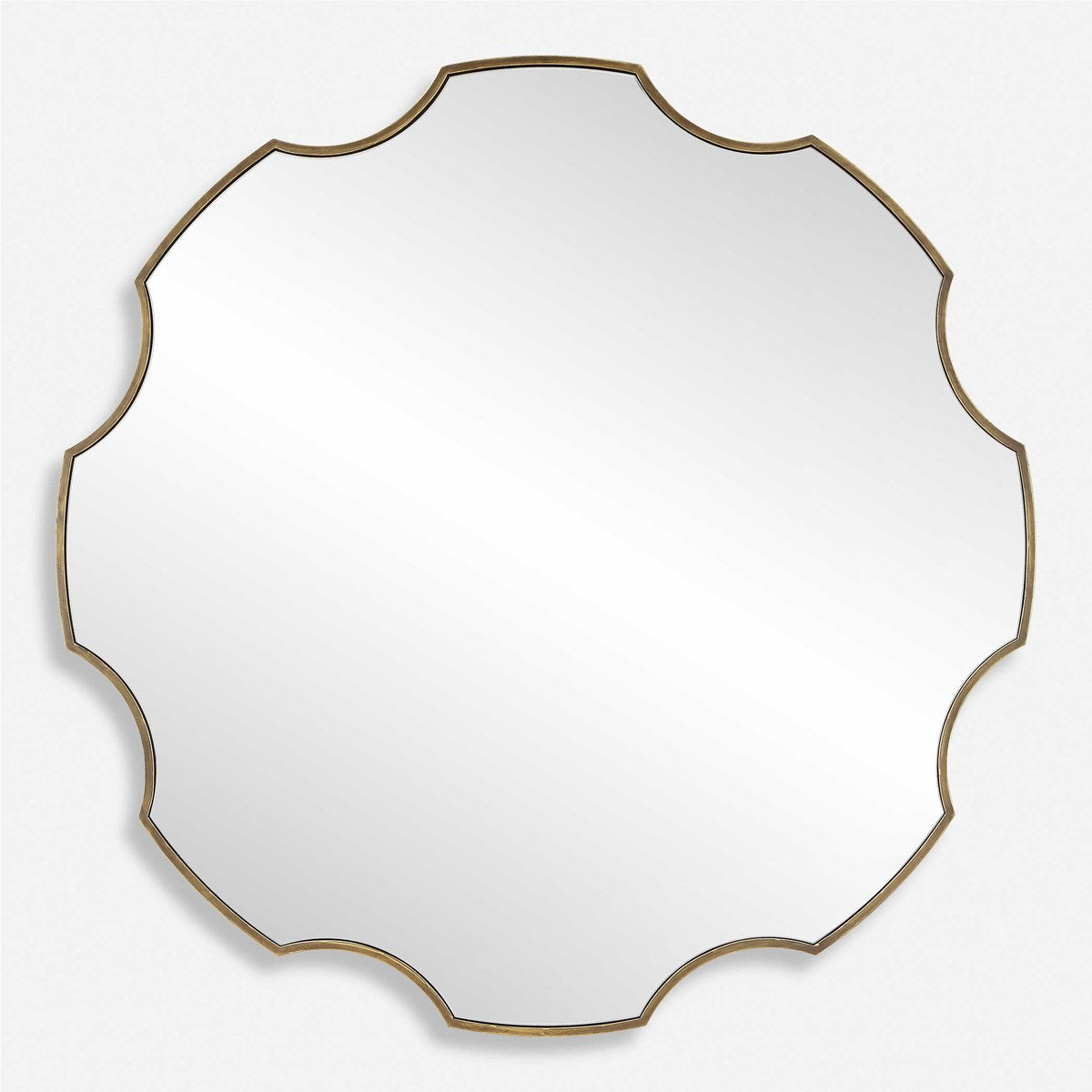 Alure 39" Antiqued Golden Bronze Iron Mirror