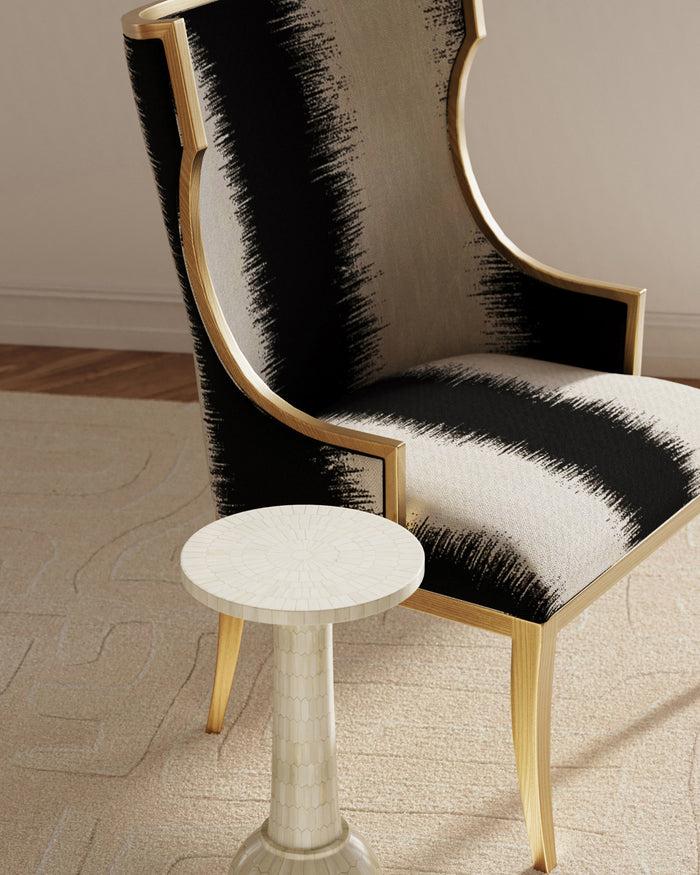 Garson Gold & Fresh Fine Linen Accent Chair