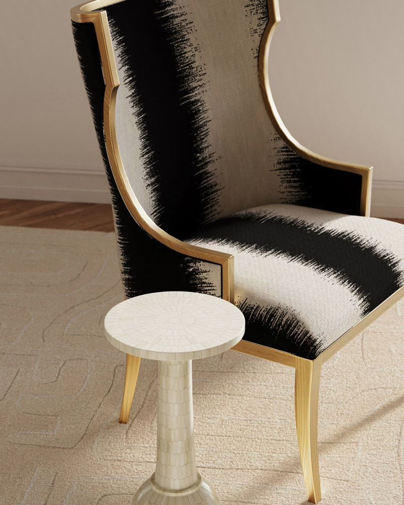 Garson Gold & Fresh Fine Linen Accent Chair