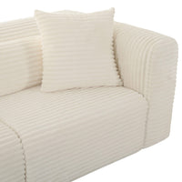 Telav 118.6” Fluffy Oversized Cream Performance Corduroy Modular Sofa