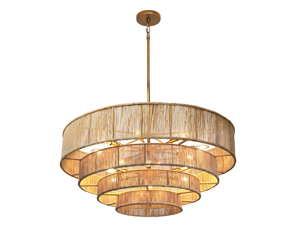 Lumina Natural & Antique Brass Chandelier