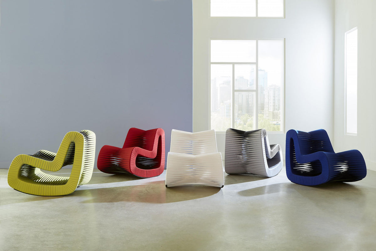 Straps White Rocking Chair
