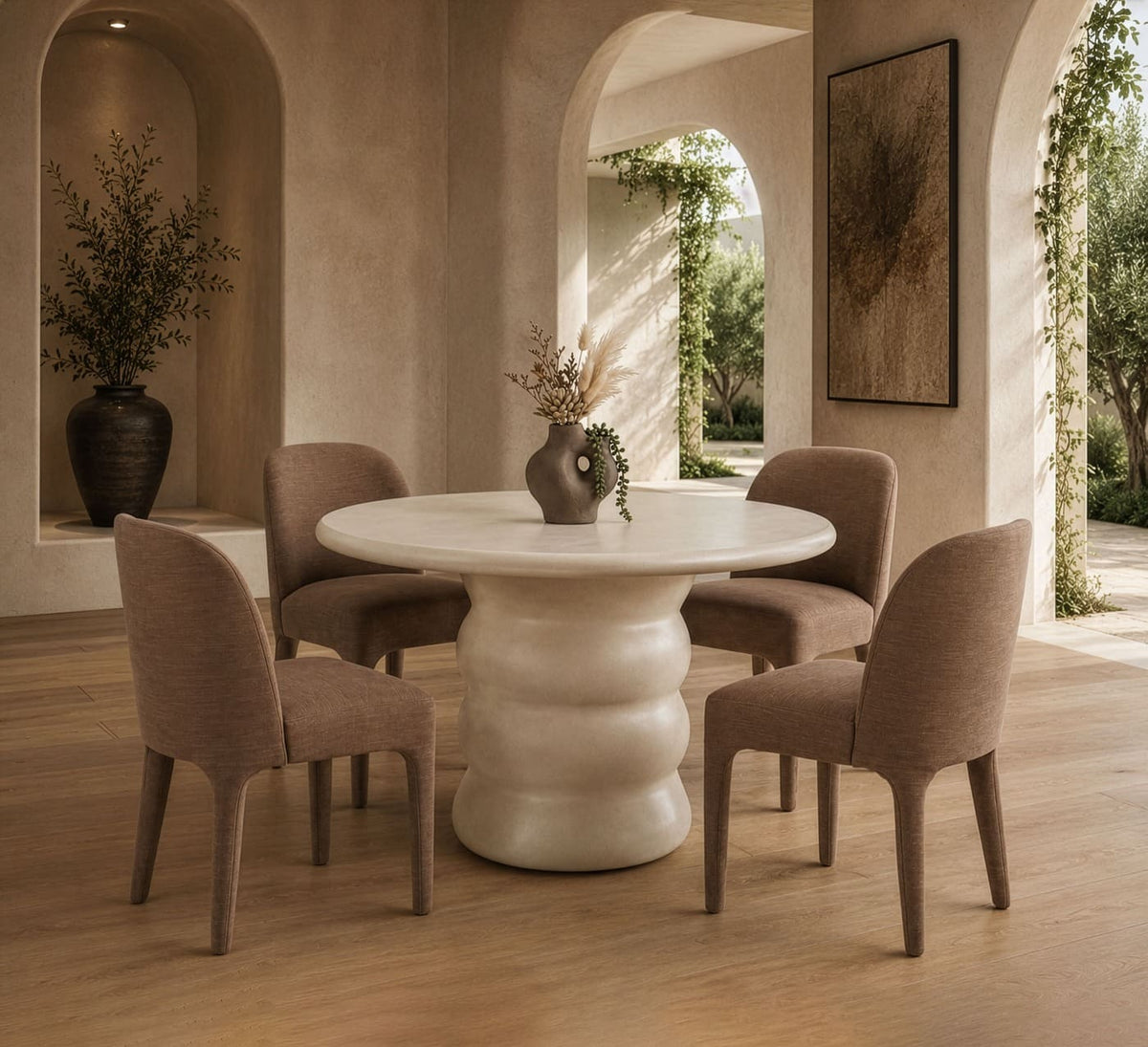 Margarette Modern Upholstered Tan Dining Chair (Set of 2)