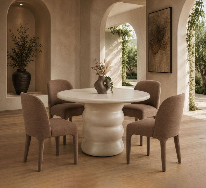 Margarette Modern Upholstered Tan Dining Chair (Set of 2)