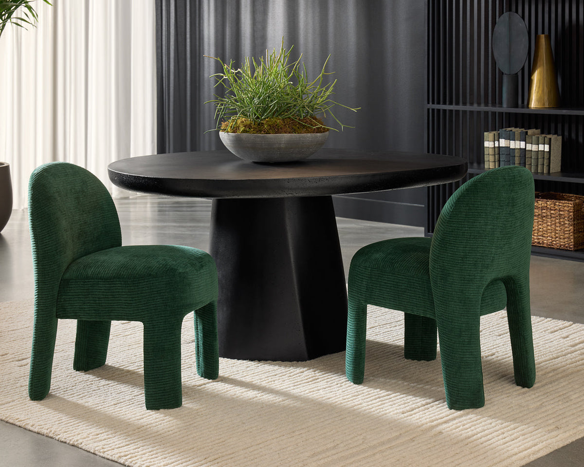 Celica 55" Matte Black Concrete Indoor/Outdoor Dining Table