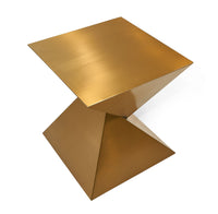 Christine Glam Brushed Gold Metallic End Table