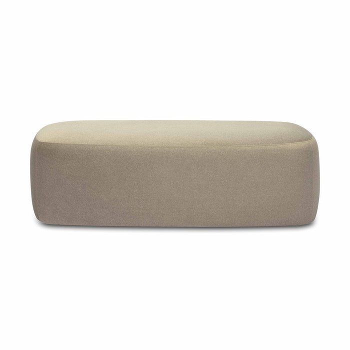 Graceland Taupe Faux Mohair Bench