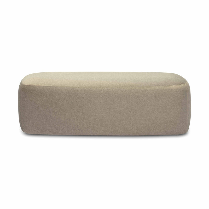 Graceland Taupe Faux Mohair Bench