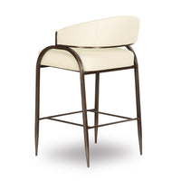 Geovanna Cream Performance Vegan Leather Counter Stool