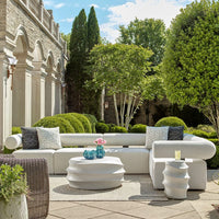 Verah White Outdoor Armless Modular Sofa/Accent Chair