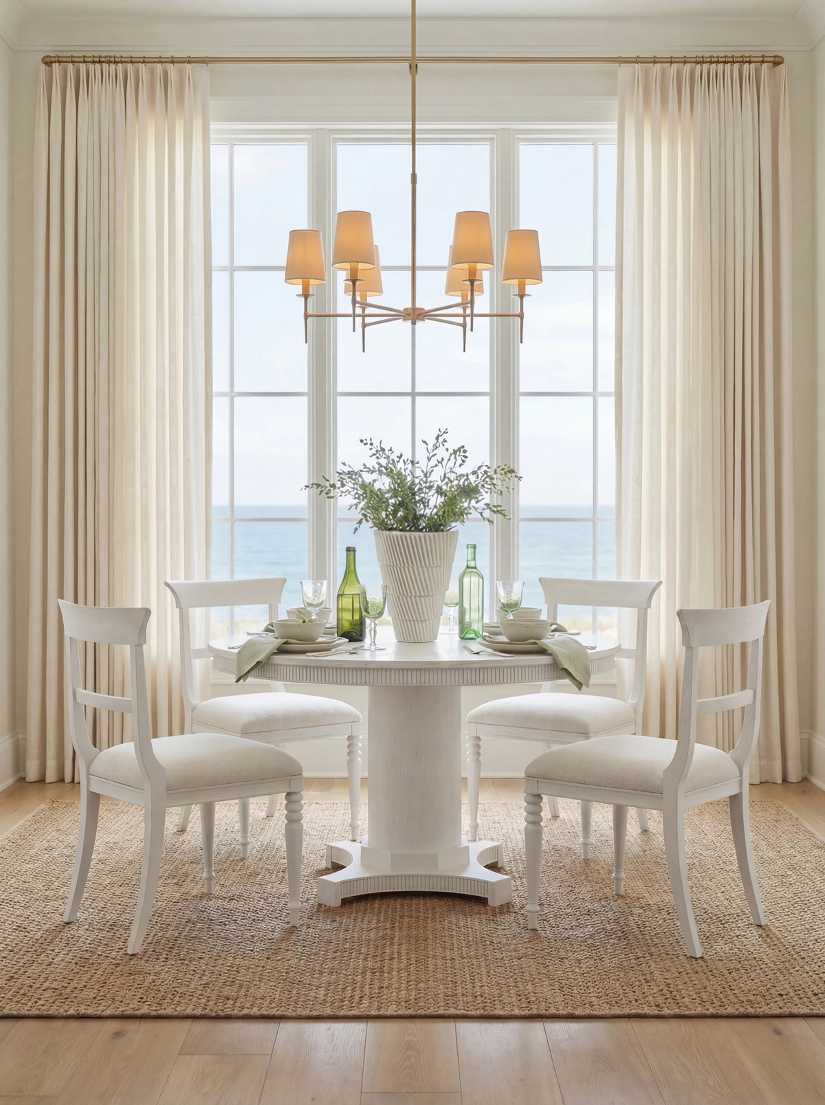 Taylore 48" Round White Glazed Dining Table