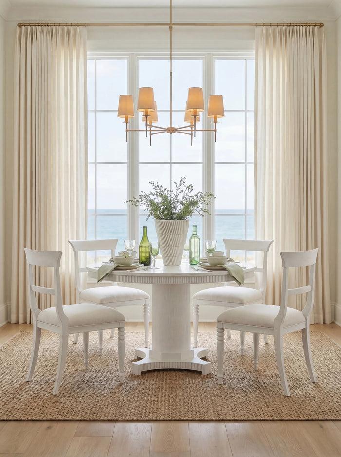 Taylore 48" Round White Glazed Dining Table