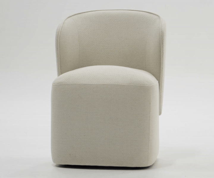 Cassandra Modern Beige Swivel Dining Chair