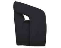 Kendrick Black Upholstered Wheeled Dining Armchair