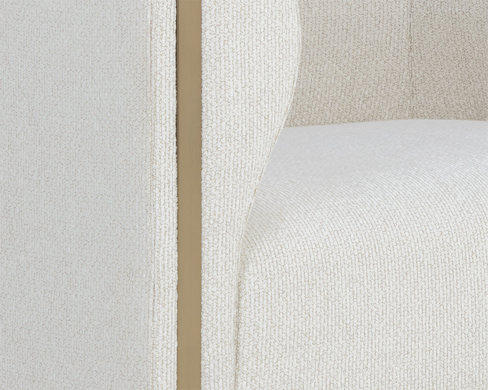 Larron Light Barley Performance Fabric & Gold Accent Chair