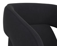 Kendrick Black Upholstered Wheeled Dining Armchair