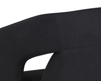 Kendrick Black Upholstered Wheeled Dining Armchair