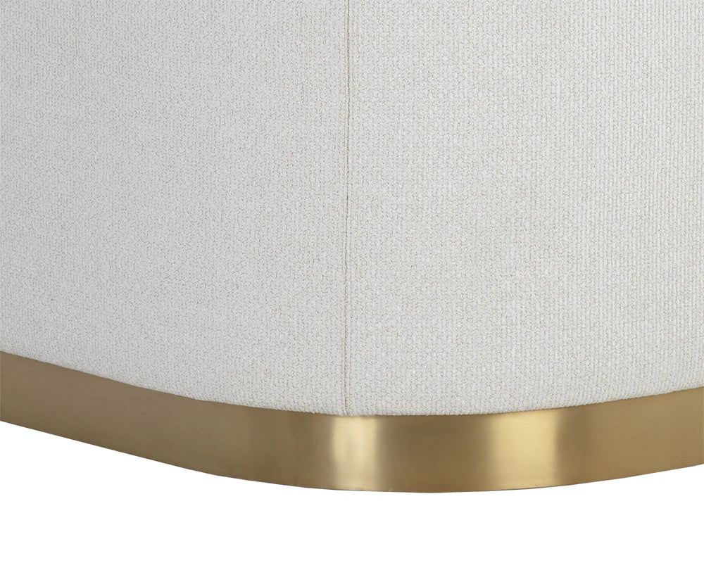 Larron Light Barley Performance Fabric & Gold Accent Chair