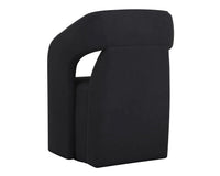 Kendrick Black Upholstered Wheeled Dining Armchair
