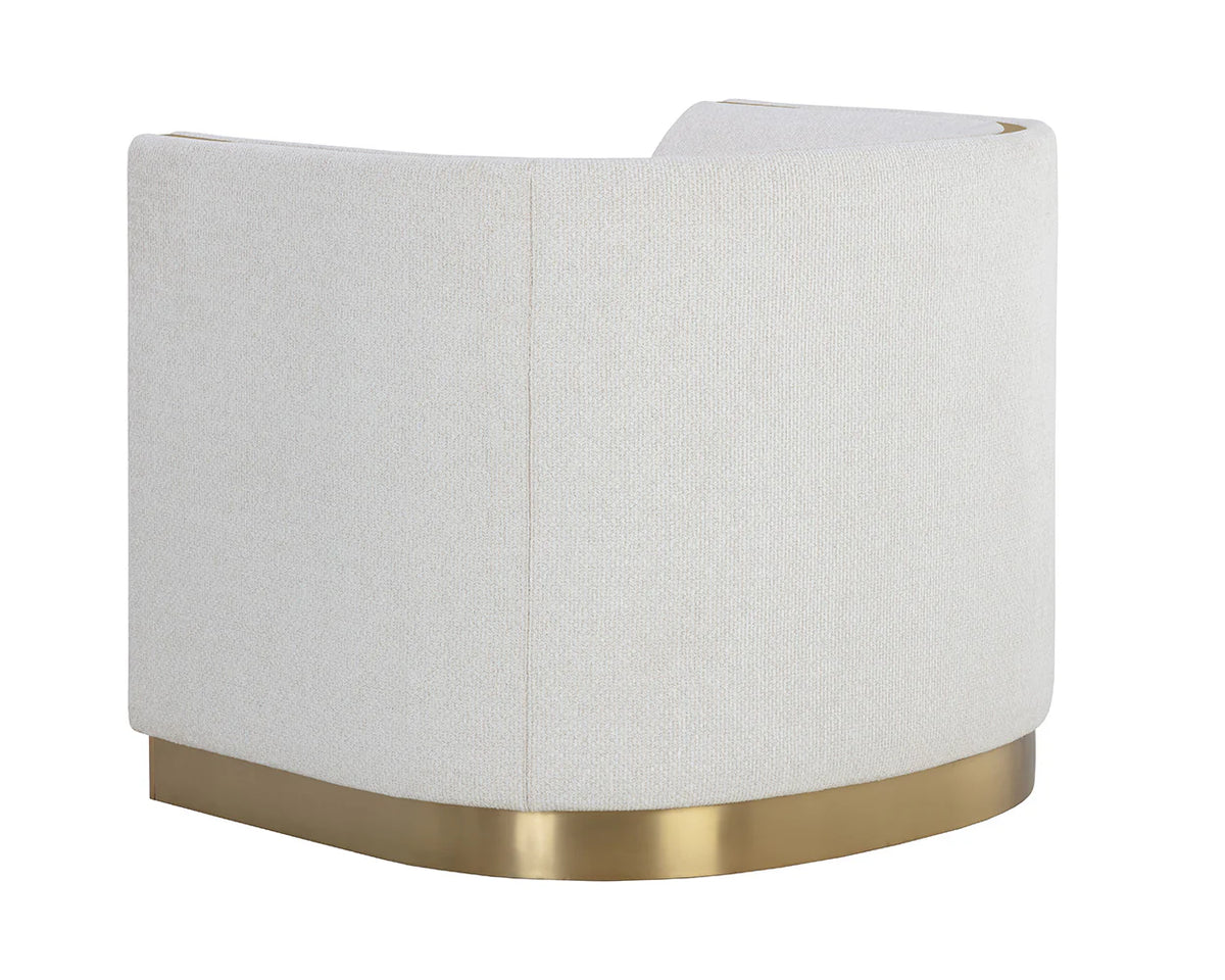 Larron Light Barley Performance Fabric & Gold Accent Chair