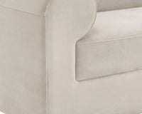 Ionic 98" Meg Gold & Taupe Curved Sofa
