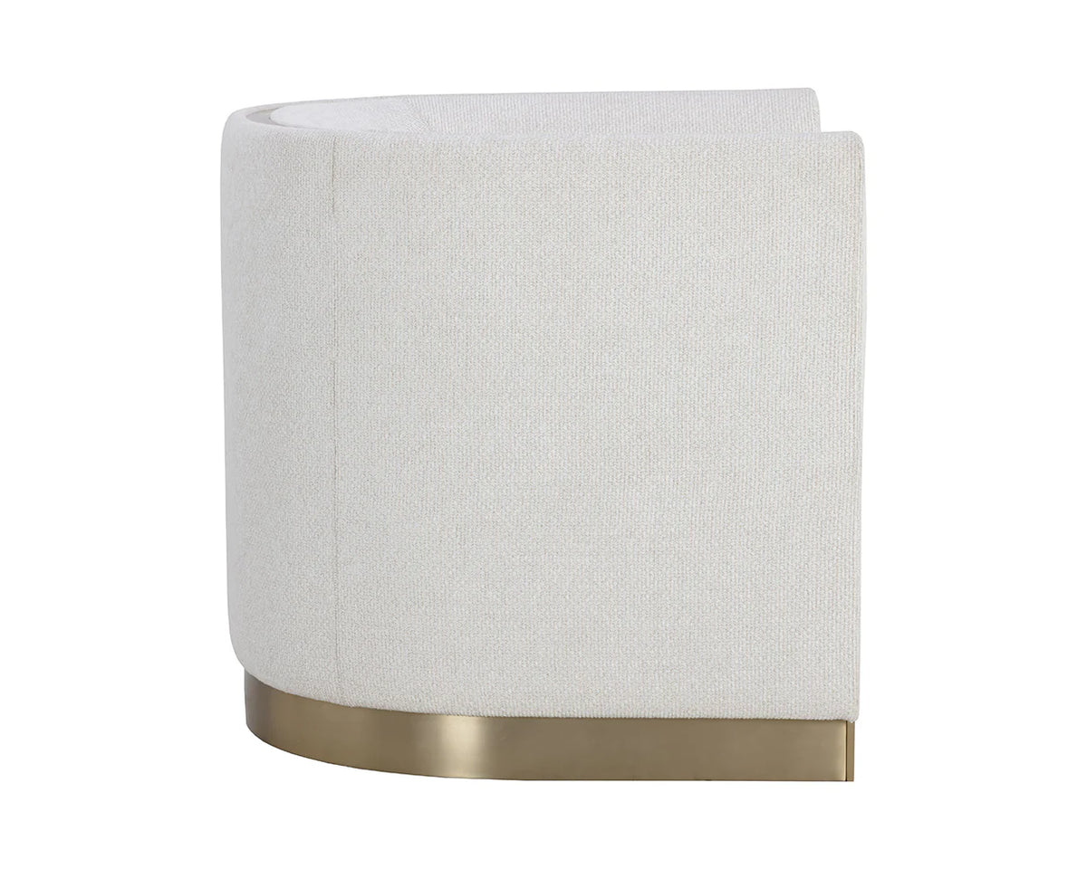 Larron Light Barley Performance Fabric & Gold Accent Chair