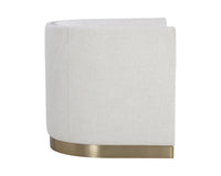 Larron Light Barley Performance Fabric & Gold Accent Chair