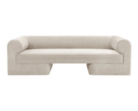 Ionic 98" Meg Gold & Taupe Curved Sofa