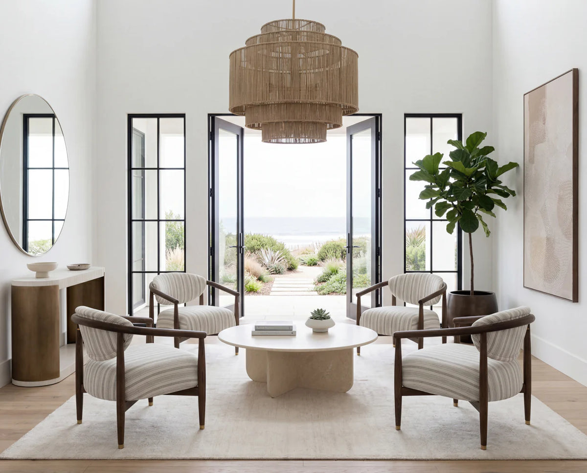 Alyssa Natural Jute & Antique Brass Chandelier