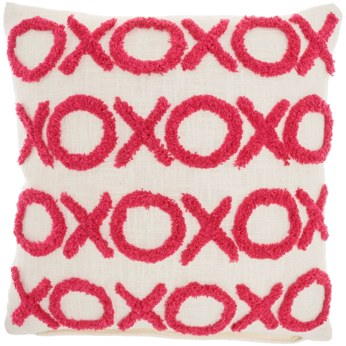 XOXO 18" X 18" Hot Pink Throw Pillow (Set of 2)