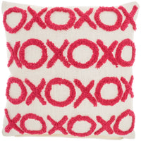 XOXO 18" X 18" Hot Pink Throw Pillow (Set of 2)