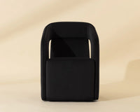 Kendrick Black Upholstered Wheeled Dining Armchair
