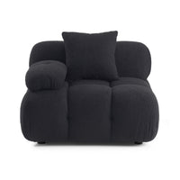 Vogue Black Vegan Shearling Modular Corner Chair