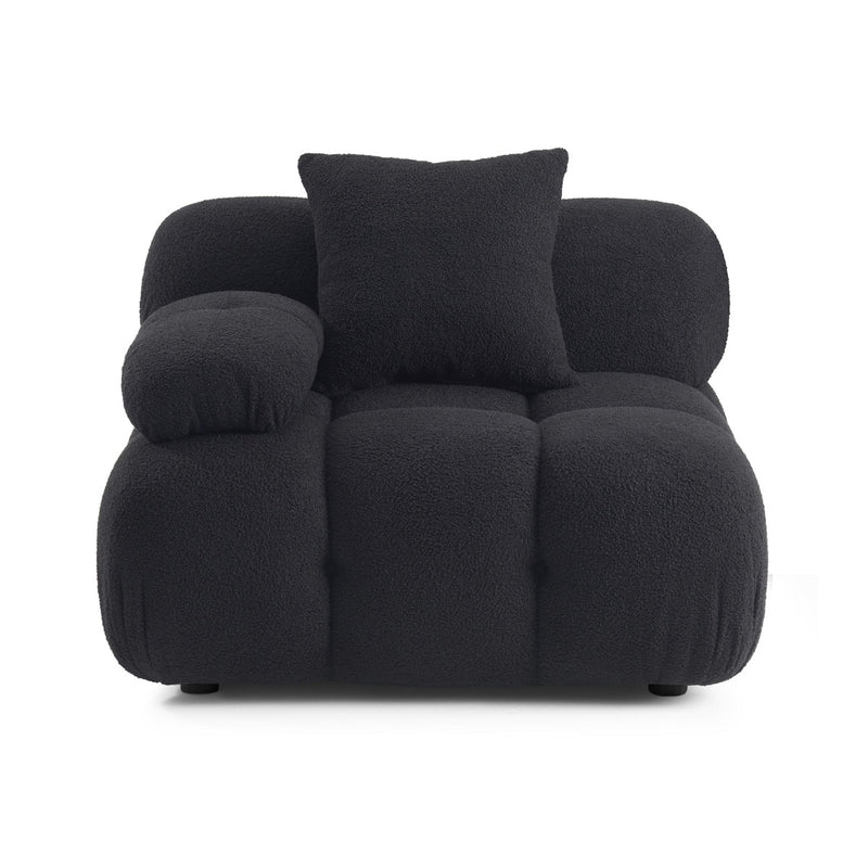 Vogue Black Vegan Shearling Modular Corner Chair
