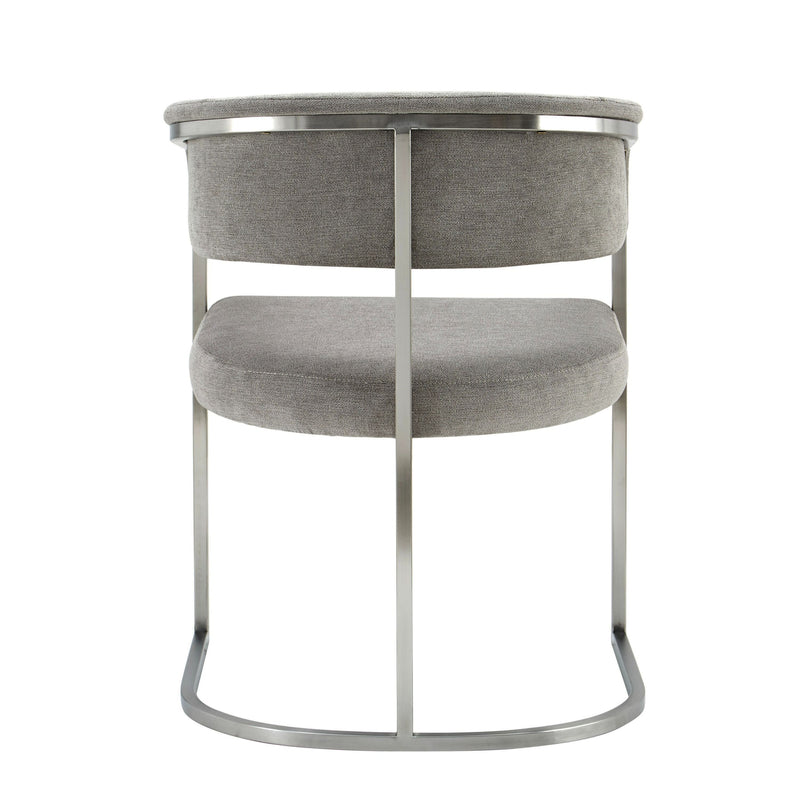 Villa Modern Grey Fabric & Silver Dining Chair