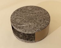 Cavette Dark Emperador Faux Marble & Brass Coffee Table - Indoor/Outdoor