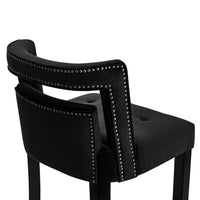 Rina Performance Grade Black Velvet Bar Stool - Luxury Living Collection