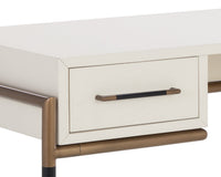 Weldrick 60" Cream & Antique Brass Desk