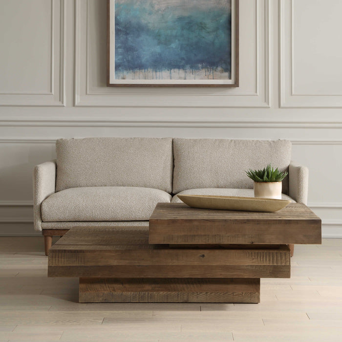 Soma 57" Organic Reclaimed Oak Solid Wood Coffee Table