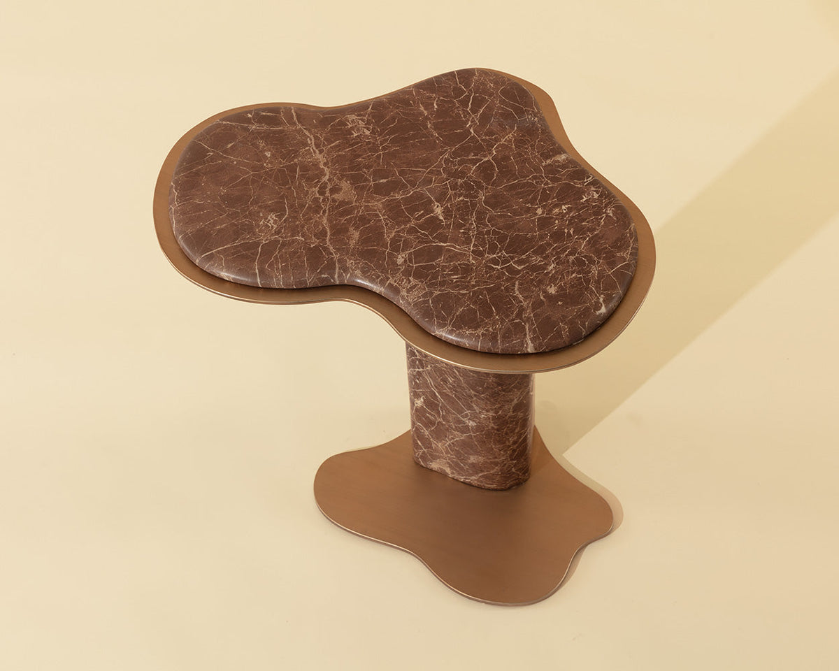 Isola Faux Marble Concrete Indoor Outdoor Accent Table