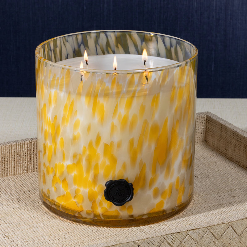 Opal Glass Five-Wick Candle Jar Marigold/Portofino (Set of 2)