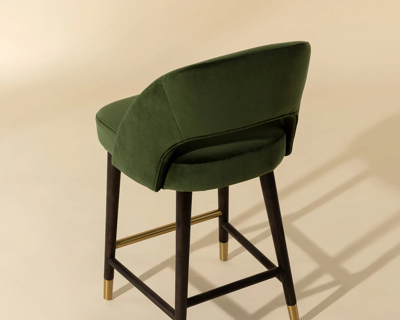 Monae Velvet Moss Green Counter Stool