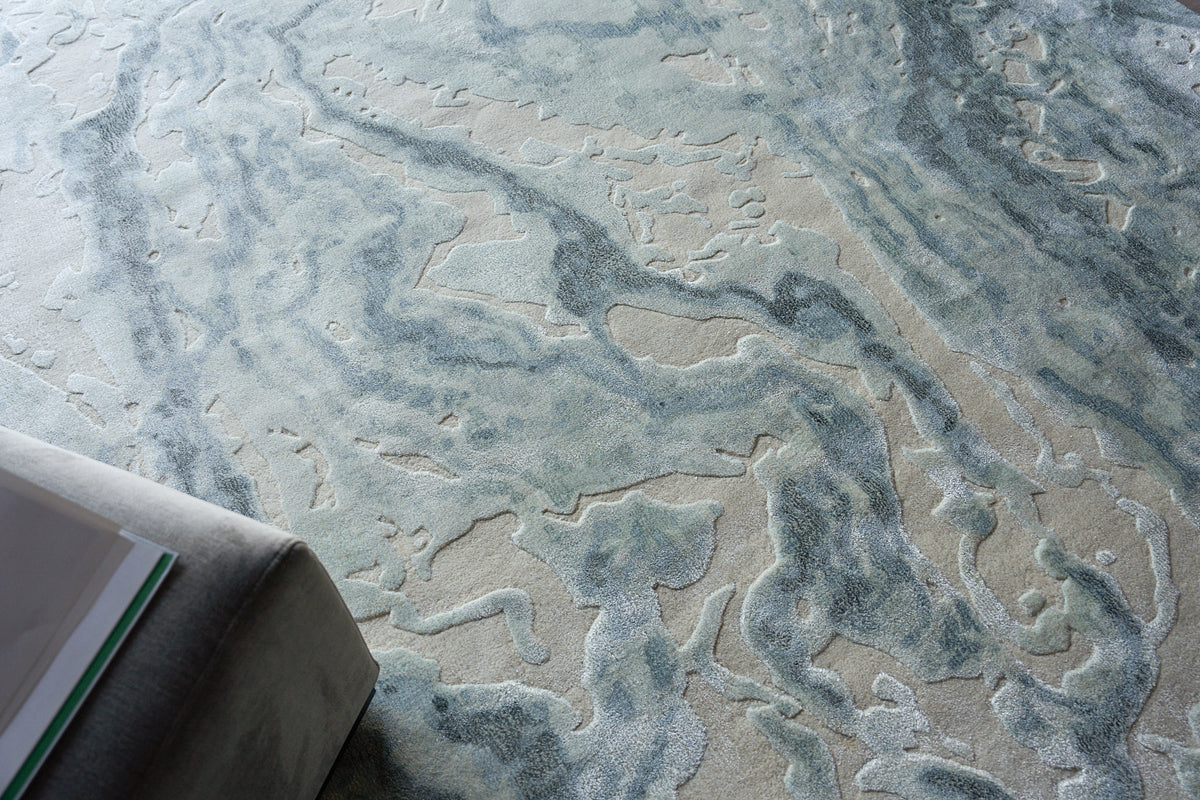 Carra Blue Modern Area Rug - Elegance Collection